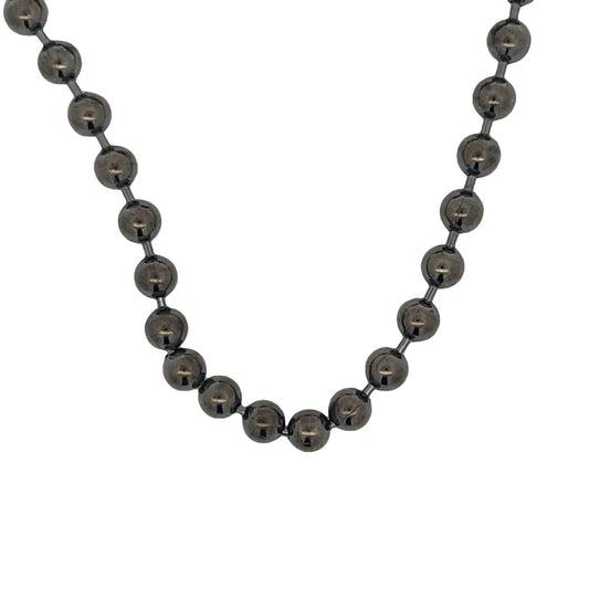 Black 4MM Bead Chain .925 Sterling Silver
