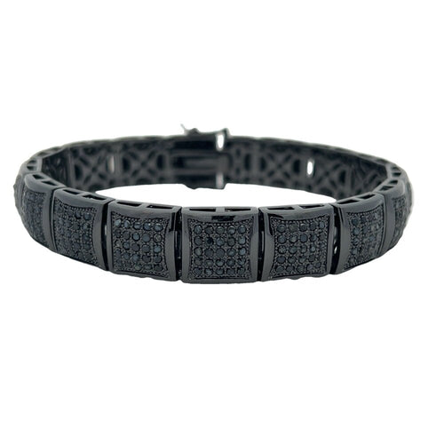 Black Cube Link CZ Hip Hop Bracelet
