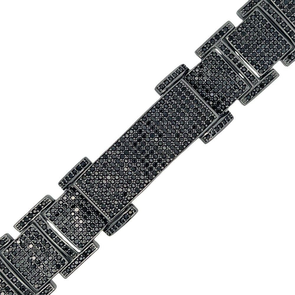 Black ID Icey Link CZ Hip Hop Bracelet