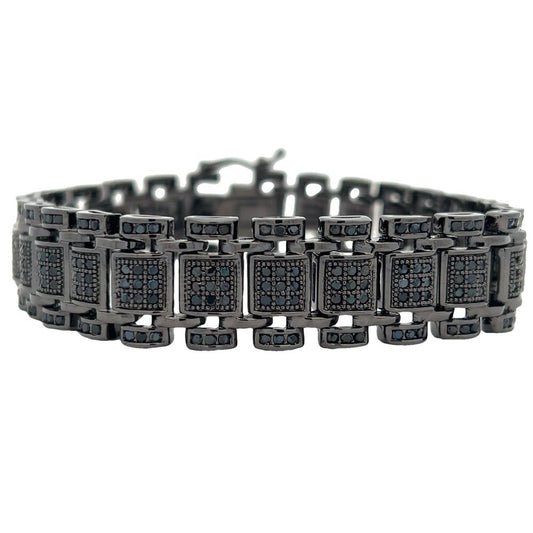 Black Multilink CZ Hip Hop Bracelet