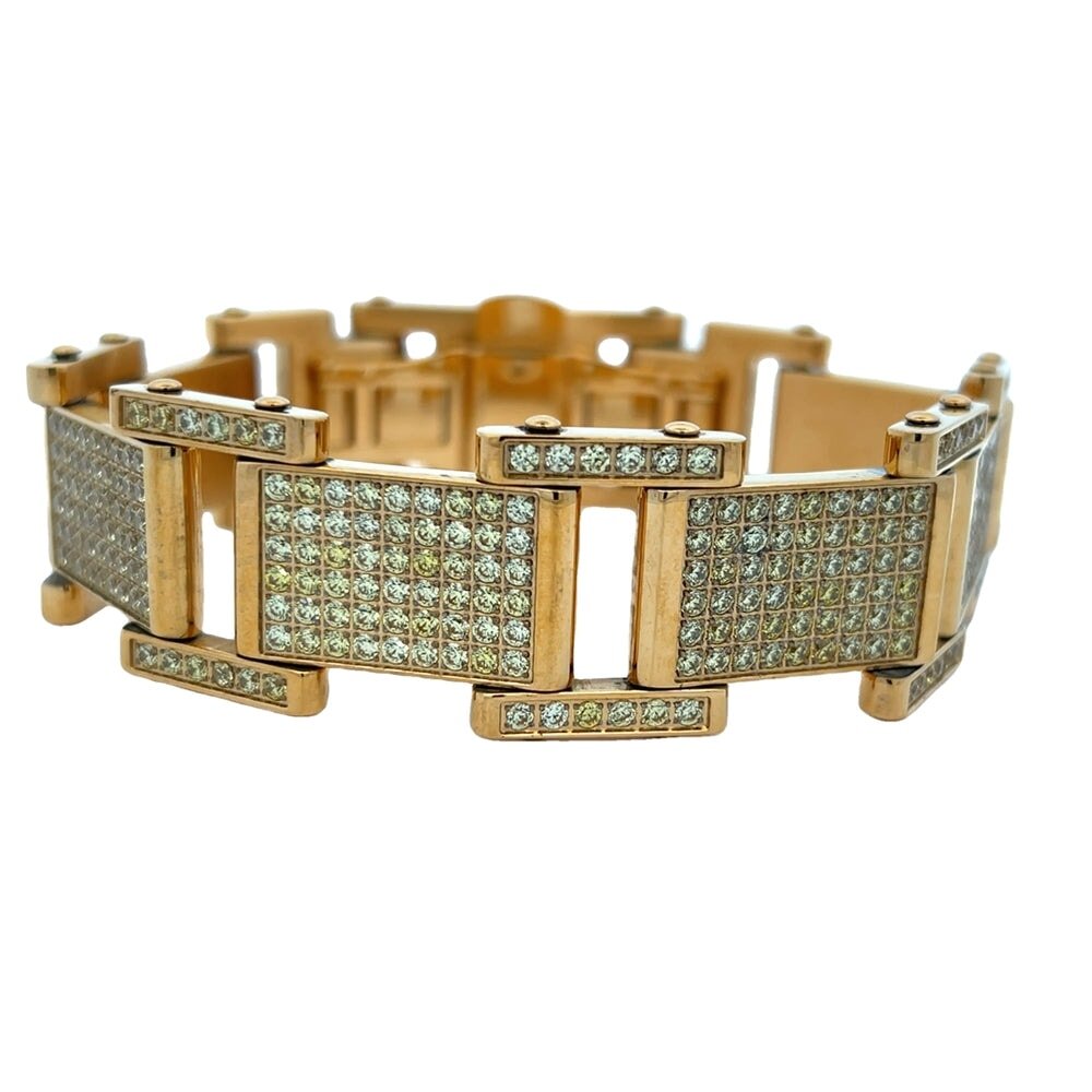 Blocky CZ Iced Out Bracelet Stainless Steel