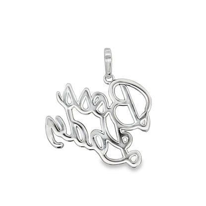 Boss Lady Iced Out Moissanite Pendant .925 Sterling Silver