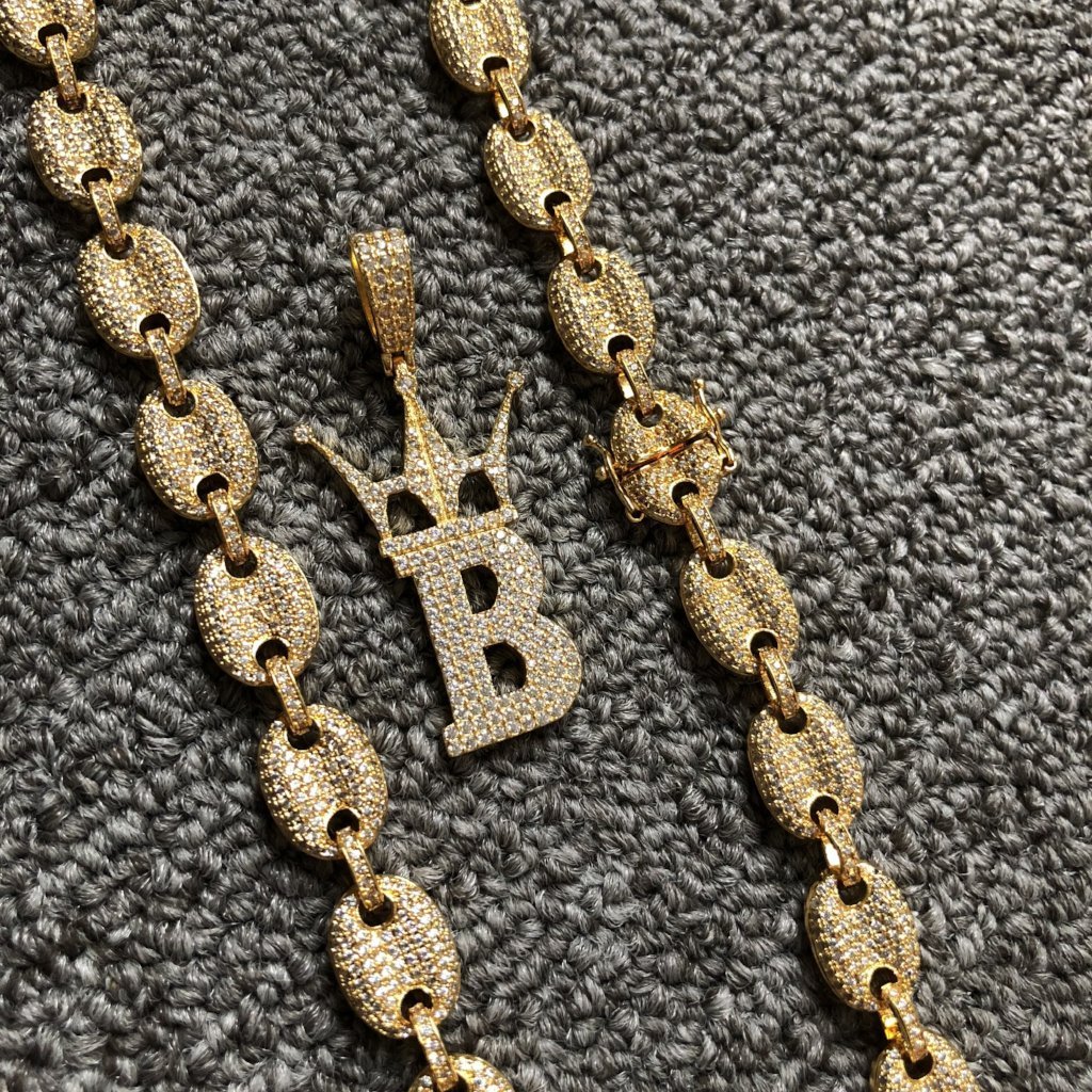 Bubble Link Mariner Bling Bling Gold CZ Chain