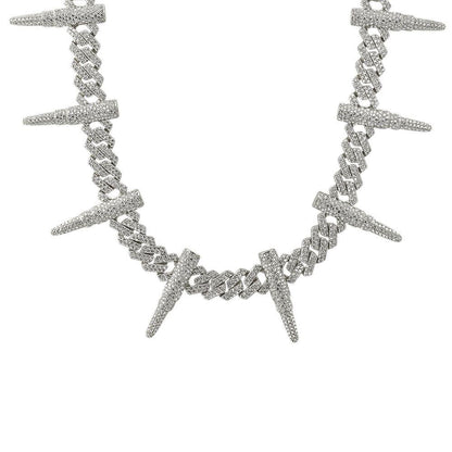 Bullet Cuban Link CZ Hip Hop Iced Out Chain