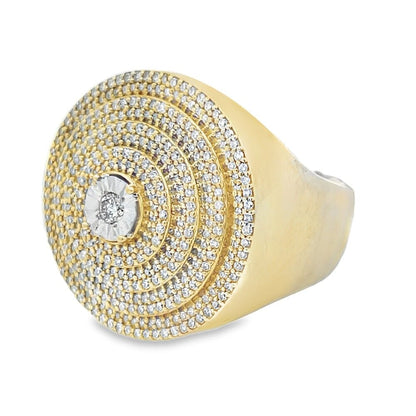 Bullseye .99cttw Diamond Ring 10K Yellow Gold