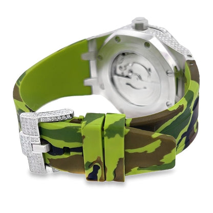 Bust Down Rubber Band Moissanite Steel VVS Iced Out Watch