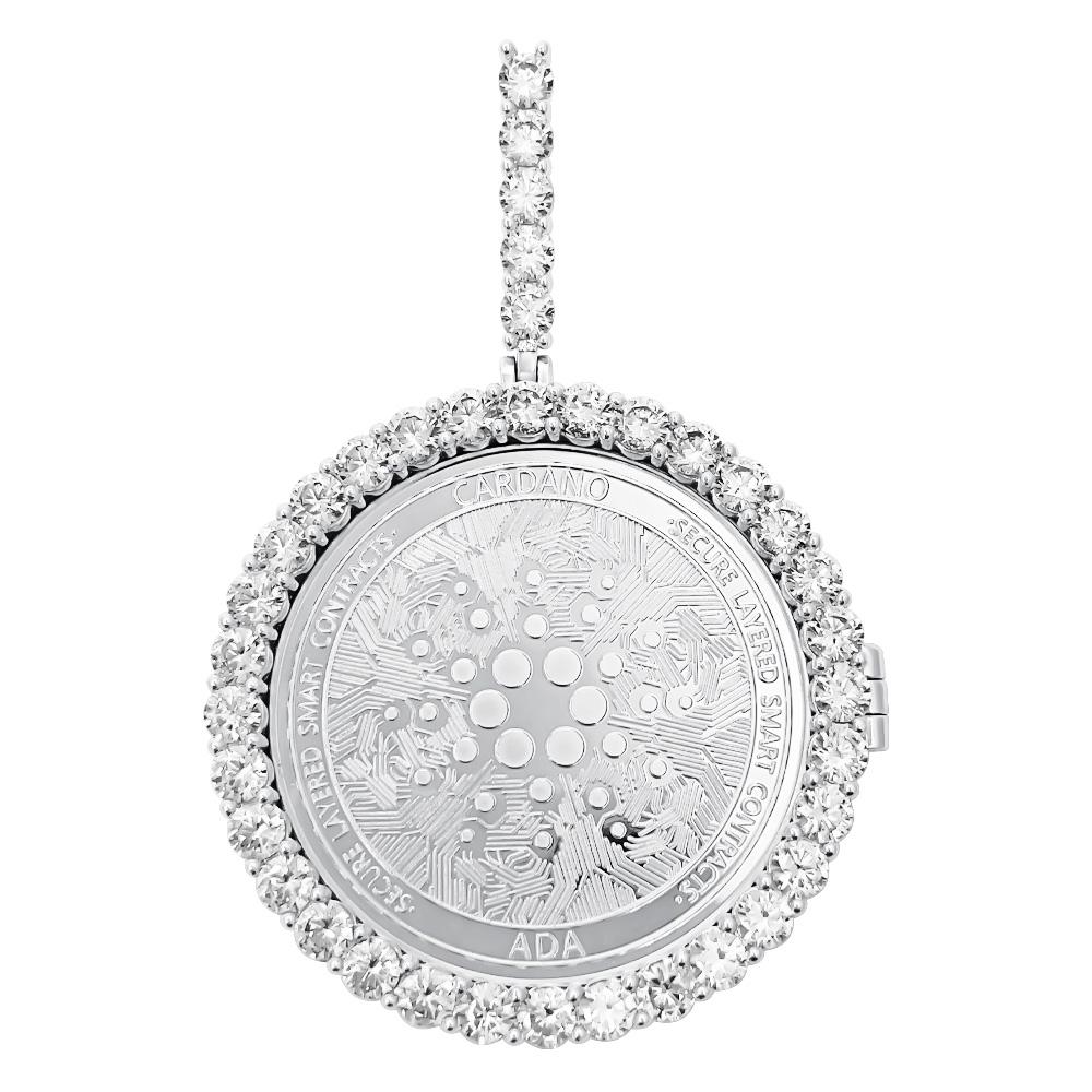 Cardano ADA Coin Iced Out Frame Pendant
