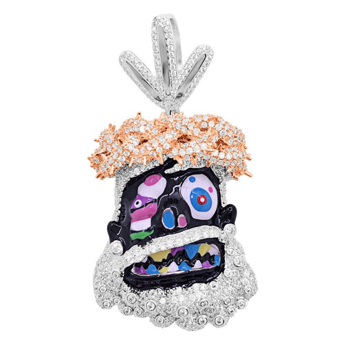 Cartoon Jesus Black Face VVS CZ Iced Out Pendant