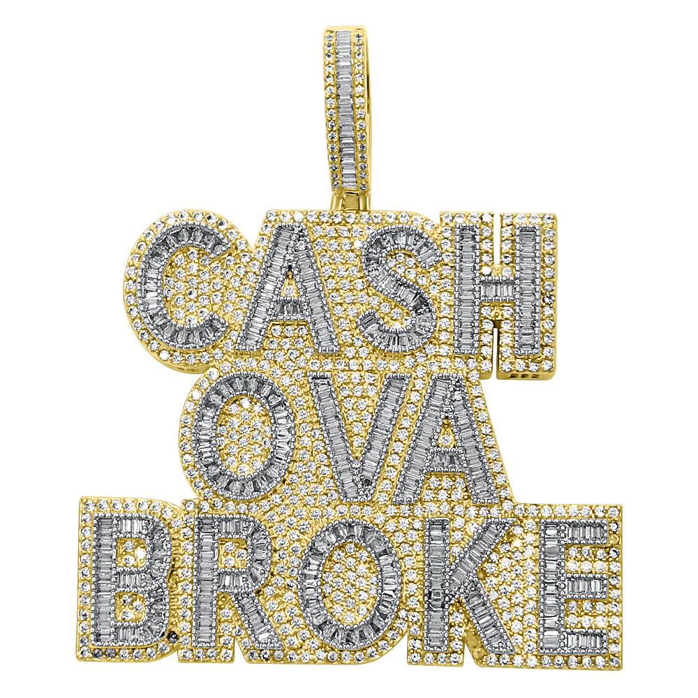 Cash Ova Broke Baguette VVS CZ Iced Out Pendant