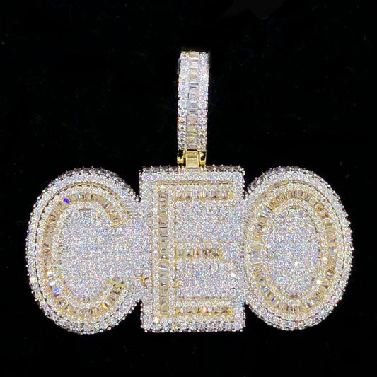 CEO Baguette VVS CZ Hip Hop Bling Iced Out Pendant