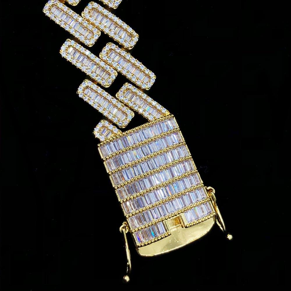 Channel Baguette Cuban Link Hip Hop Bling Bling Bracelet