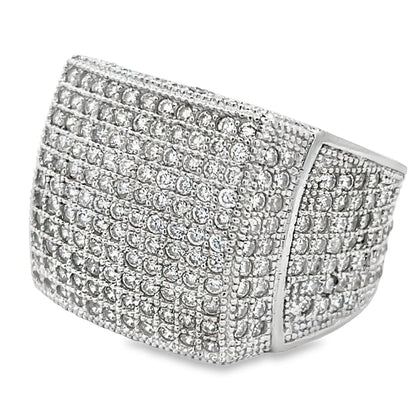 Chunky Full CZ Ring .925 Sterling Silver