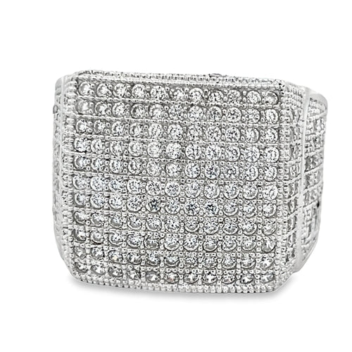 Chunky Full CZ Ring .925 Sterling Silver