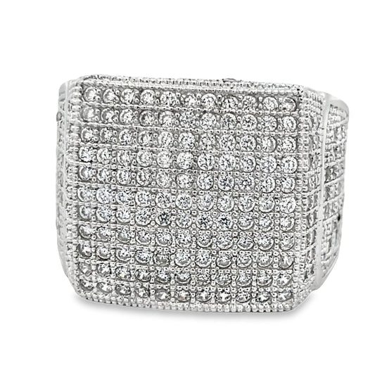 Chunky Full CZ Ring .925 Sterling Silver
