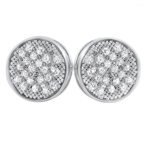 Circle M CZ Micro Pave Earrings Rhodium