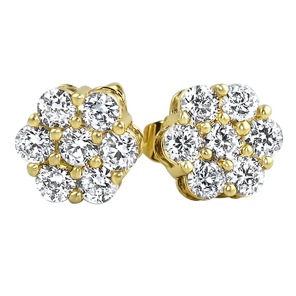 Cluster VVS Moissanite Earrings .925 Sterling Silver