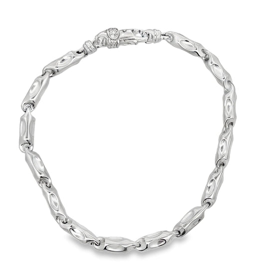 Crater Link Bracelet .925 Sterling Silver