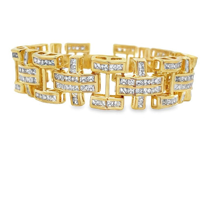 Cross Princess Cut CZ Hip Hop Bracelet
