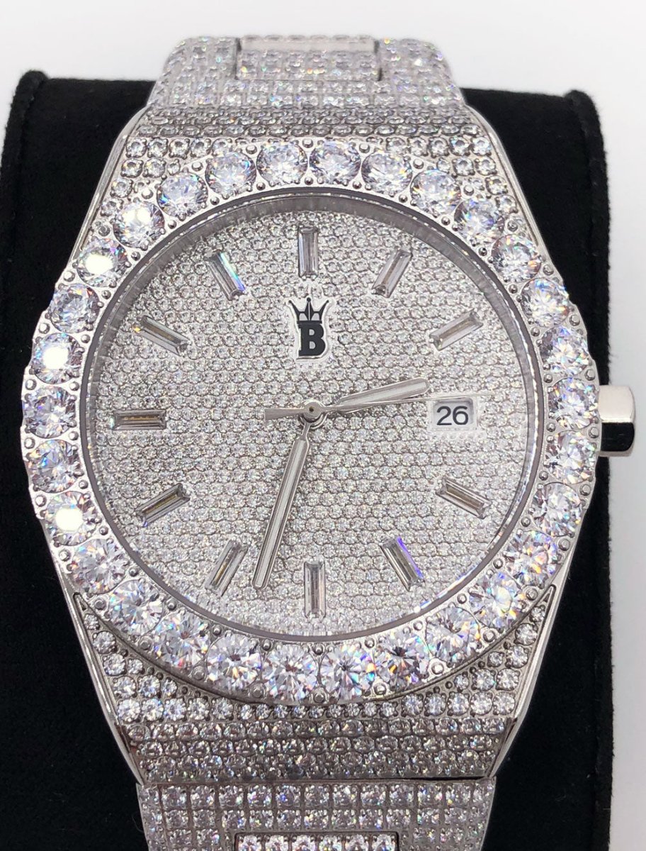 Crown Iced Out Hip Hop Bling Bustdown Watch