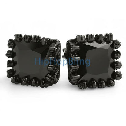 Crown Princess Cut CZ Earrings