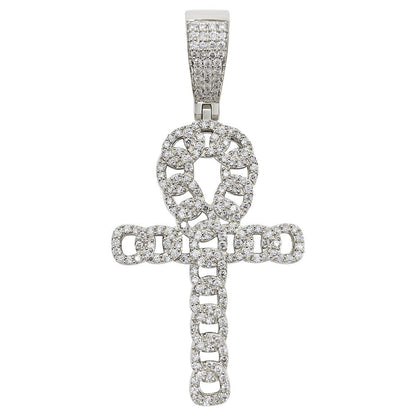 Cuban Ankh Cross 1.33cttw Diamond Pendant 10K Gold