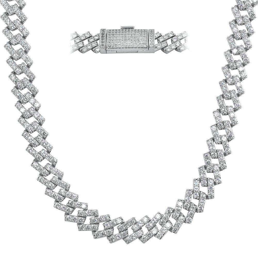 Cuban Box Link CZ Hip Hop Iced Out Bling Chain
