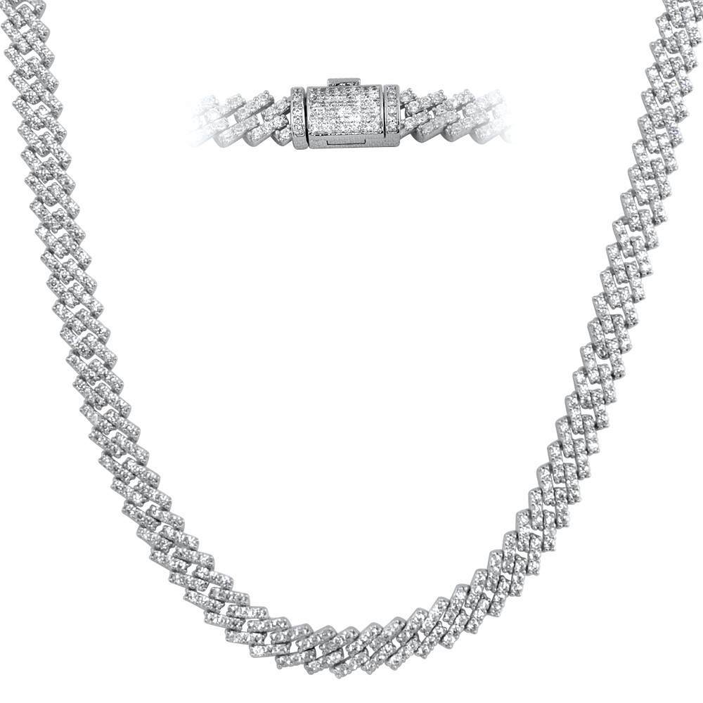 Cuban Box Link CZ Hip Hop Iced Out Bling Chain