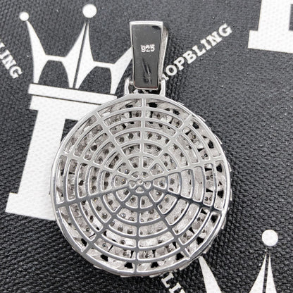 Cuban Medallion VVS Moissanite Pendant .925 Sterling Silver