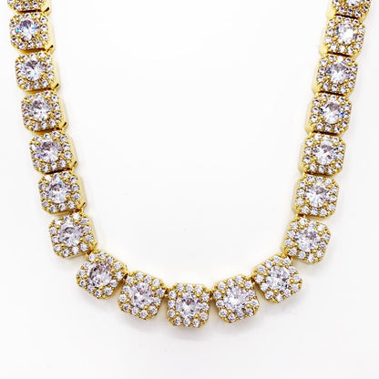 Cushion Cluster Bling Bling CZ Iced Out Chain