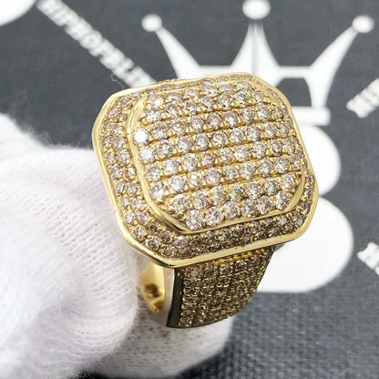 Cushion Cocktail Diamond Ring 2.85cttw 10K Yellow Gold