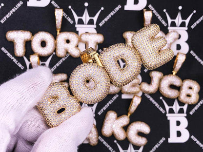 Custom Bubble Letter Name Pendant