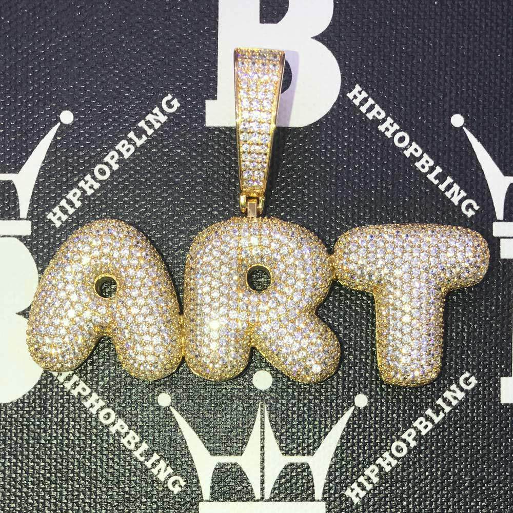Custom Bubble Letter Name Pendant
