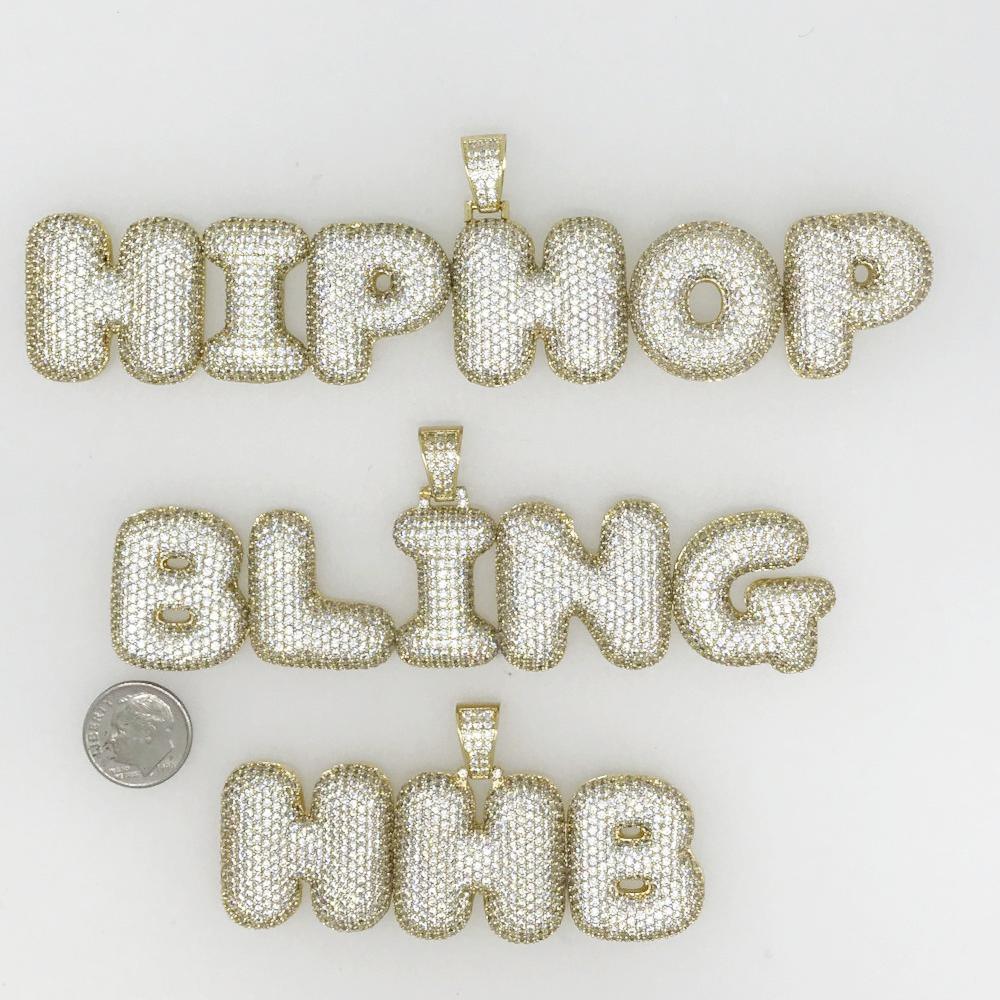 Custom Bubble Letter Name Pendant