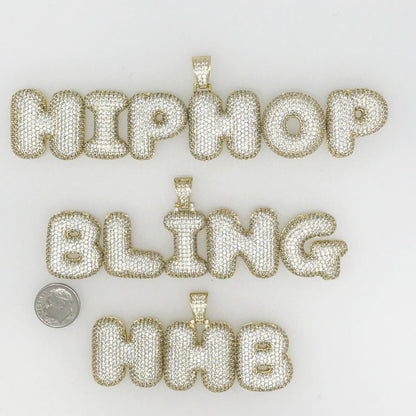 Custom Bubble Letter Name Pendant