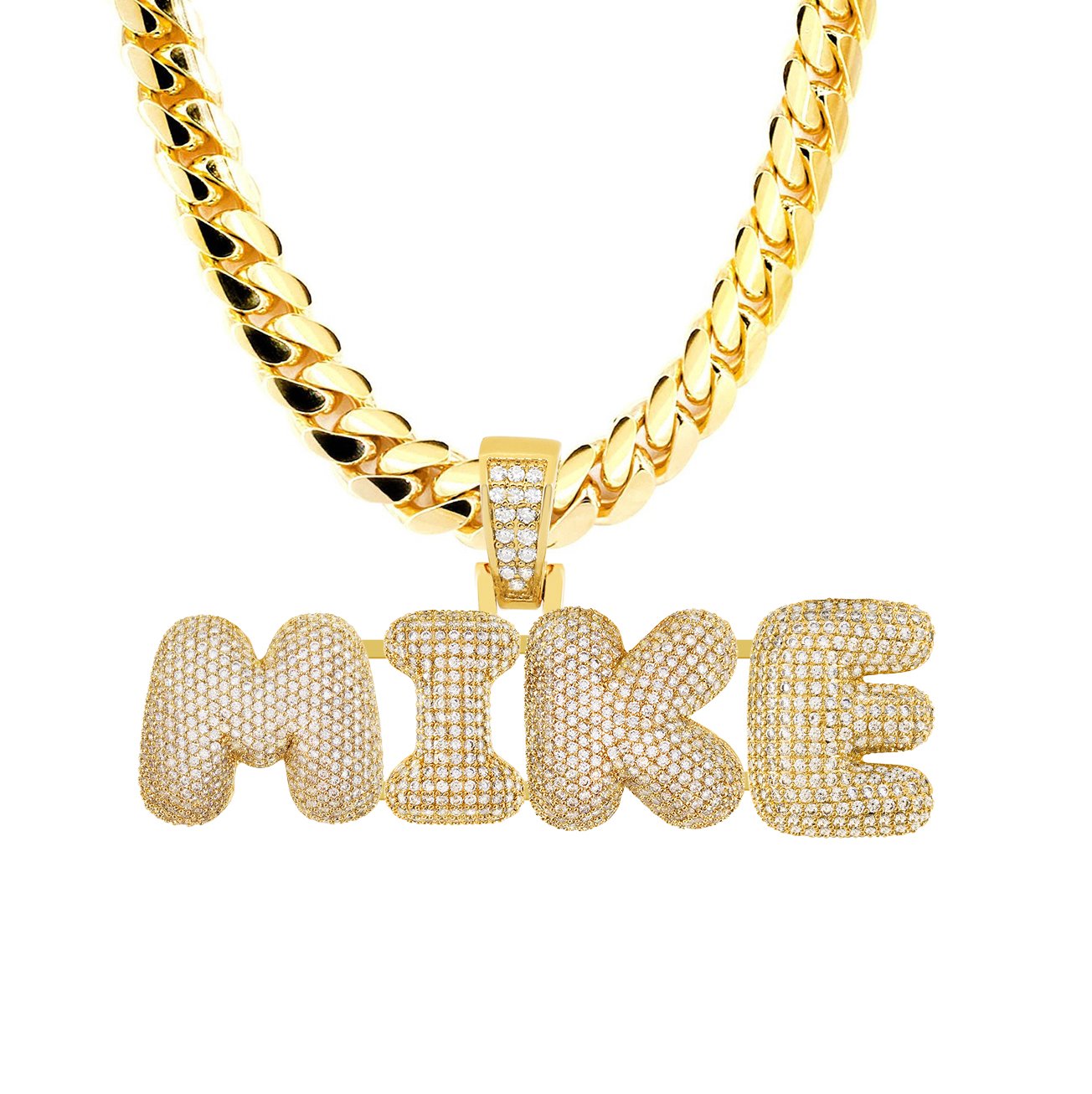 Custom Bubble Letter Name Pendant