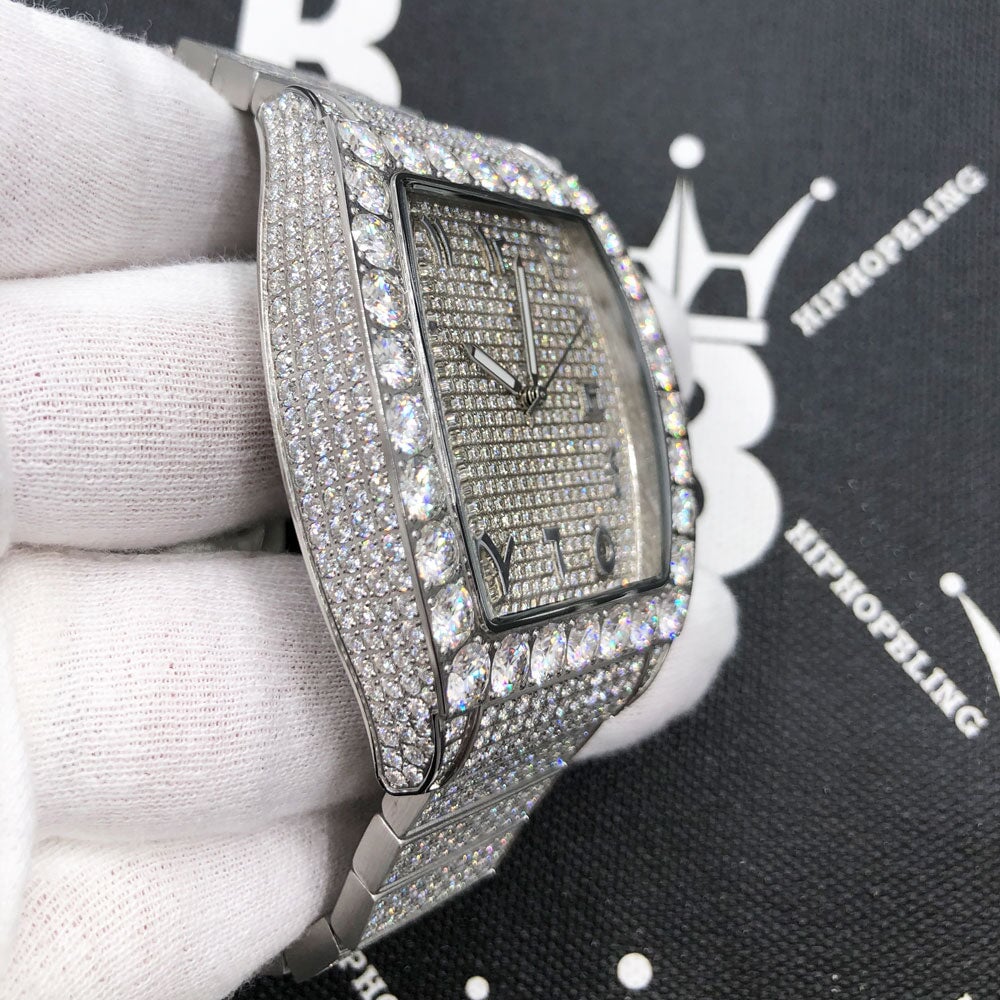 Custom Emperor CZ Micro Pave Watch | Stainless Steel