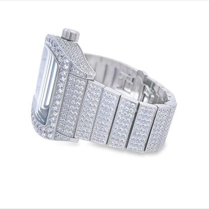 Custom Emperor CZ Micro Pave Watch | Stainless Steel