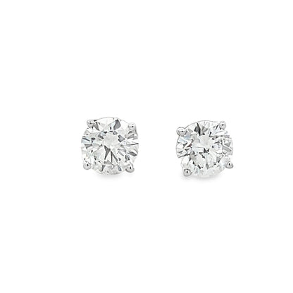 CVD Lab Grown Diamond Stud Earrings .925 Sterling Silver