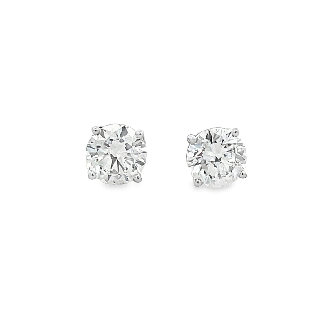 CVD Lab Grown Diamond Stud Earrings in Solid 14K Gold