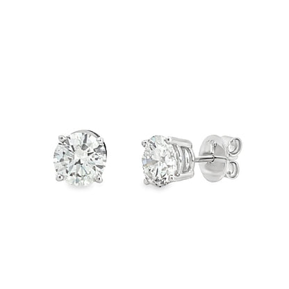 CVD Lab Grown Diamond Stud Earrings .925 Sterling Silver