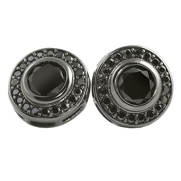 CZ Solitaire Circle Bling Earrings