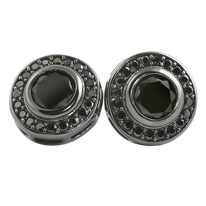 CZ Solitaire Circle Bling Earrings