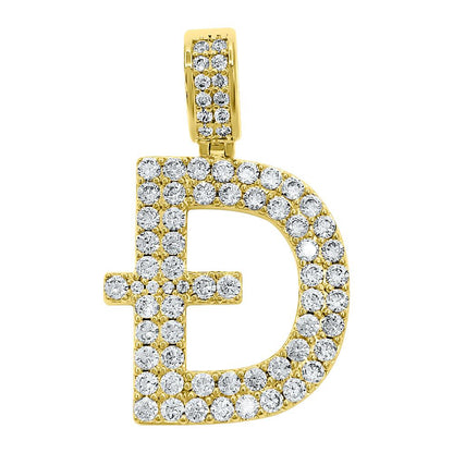 D Dogecoin Inspired Iced Out Pendant .925 Sterling Silver