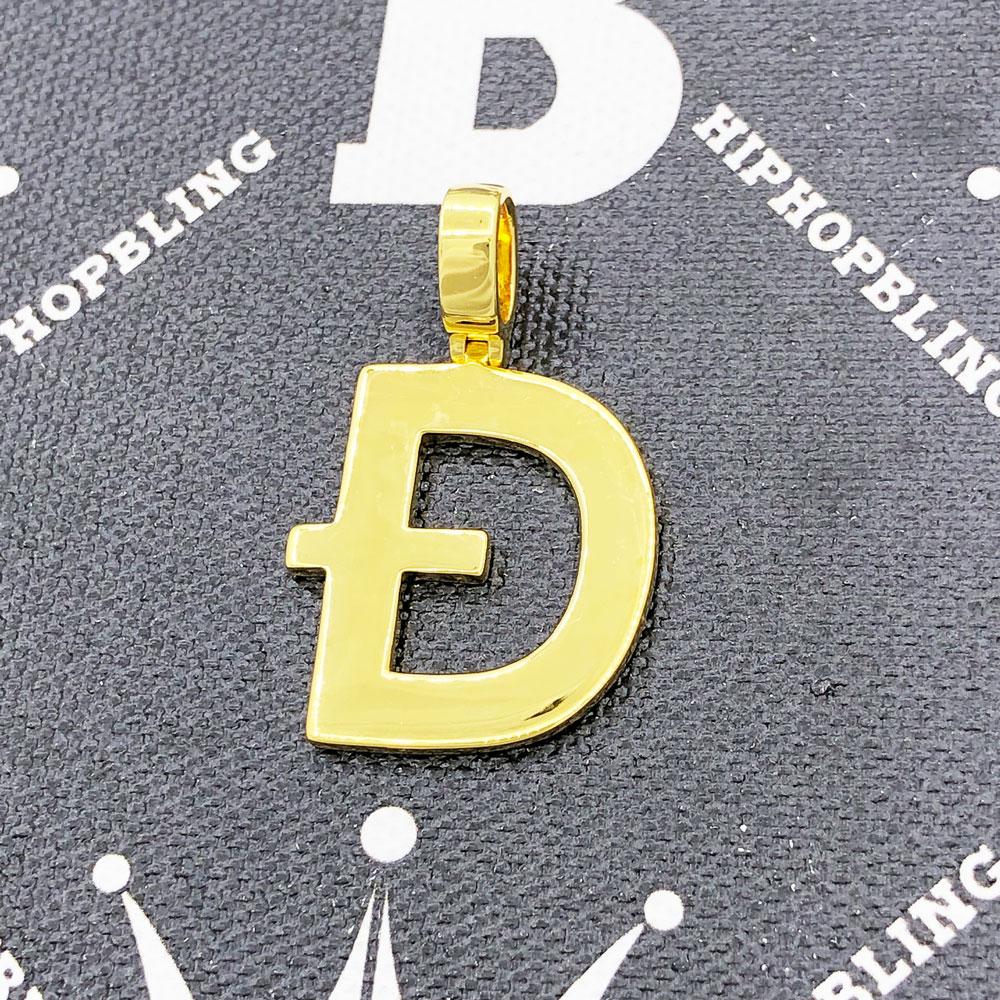 D Letter Dogecoin Inspired Pendant .925 Sterling Silver