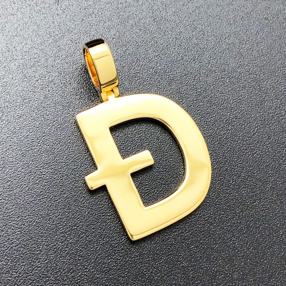D Letter Dogecoin Inspired Pendant .925 Sterling Silver