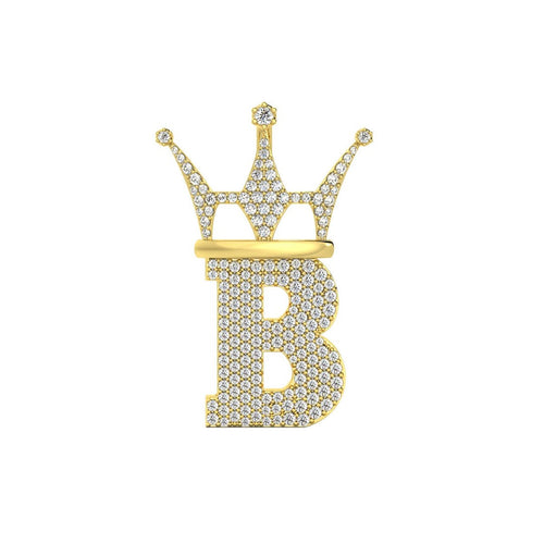 Diamond Hip Hop Bling Logo Pendant Solid 14K Gold