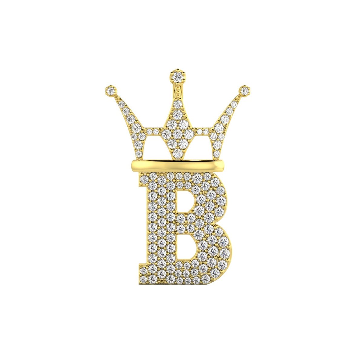 Diamond Hip Hop Bling Logo Pendant Solid 14K Gold
