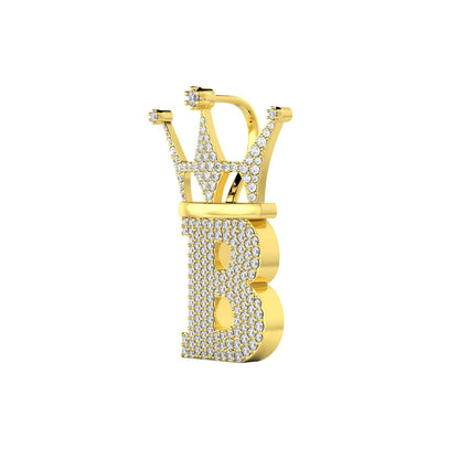 Diamond Hip Hop Bling Logo Pendant Solid 14K Gold