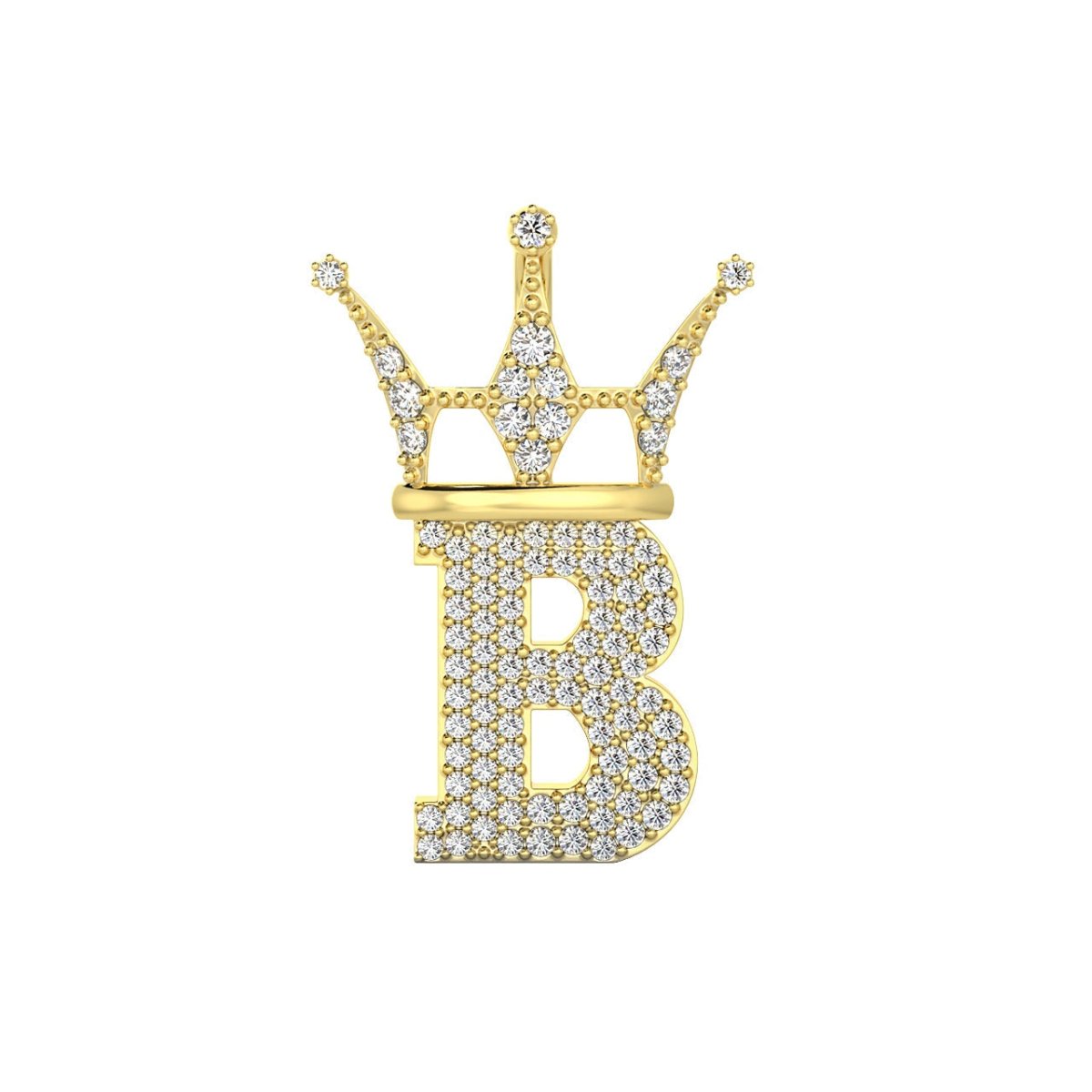 Diamond Hip Hop Bling Logo Pendant Solid 14K Gold