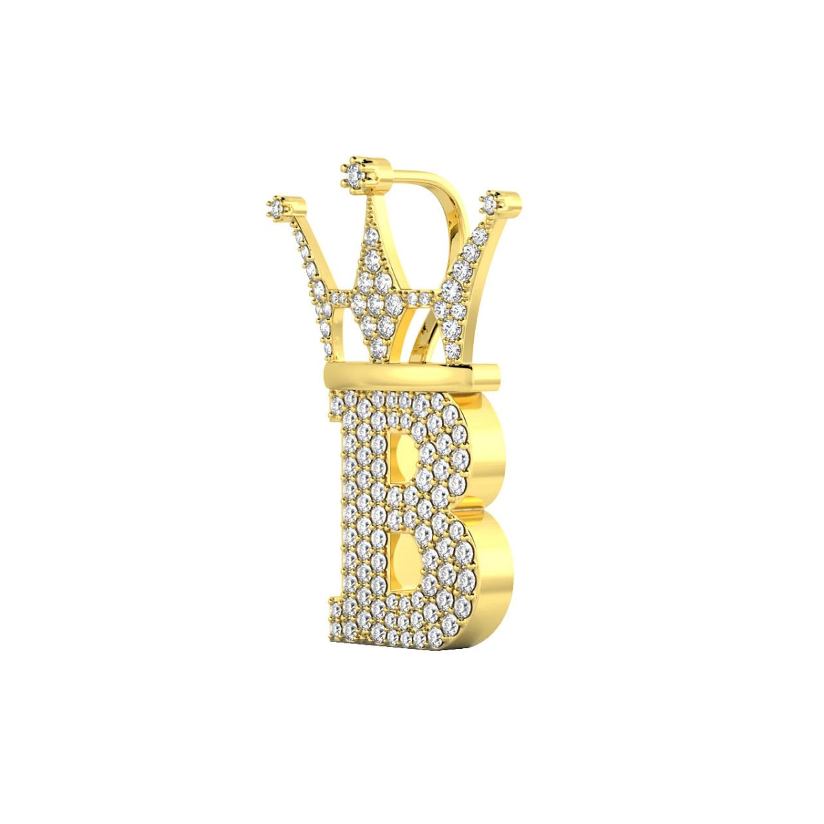 Diamond Hip Hop Bling Logo Pendant Solid 14K Gold